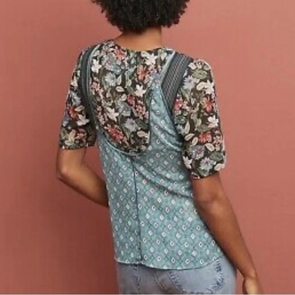 Anthropologie Tiny Lovely Patchwork Wrap Top Size… - image 6